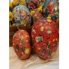 2 antique cardboard Easter egg, Easter fun, h: 14,5 - 10 cm (2x).