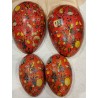 2 antique cardboard Easter egg, Easter fun, h: 14,5 - 10 cm (2x).