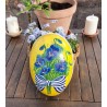 Tall, old Easter cardboard egg with violets, h: 25 cm.