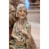 Antique porcelain doll from 1920, h: 20 cm.