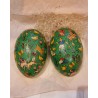 Old cardboard Easter egg, Easter motifs, h: 10 cm.