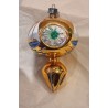 Gammelt glaspynt, 3 x reflektor med sejlskib, h: 10 cm.