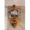 Gammelt glaspynt, 3 x reflektor med sejlskib, h: 10 cm.