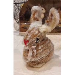 Old candycontainer, bunny, chenille, h: 15 cm.