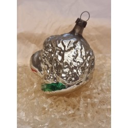 Antikt glaspynt, hundehoved, h: 5,5 cm.