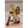 Old Easter ornament, bunny on a scooter, h: 15 cm.