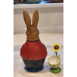 Antik påskehare med tøj på,  papmachè, candycontainer, h: 20 cm.