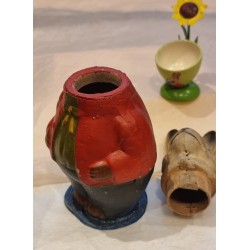 Antik påskehare med tøj på,  papmachè, candycontainer, h: 20 cm.