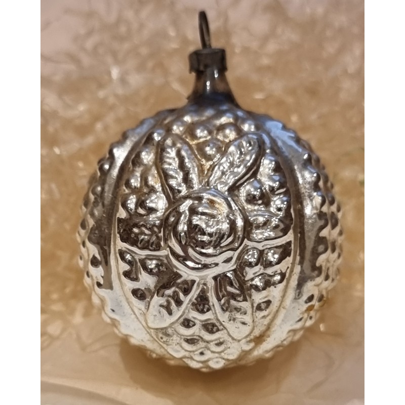 Antique glass ornament, art nouveau, flower, h: 6 cm.