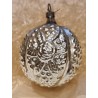 Antique glass ornament, art nouveau, flower, h: 6 cm.