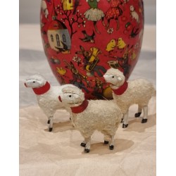 3 old sheep with necklace,...
