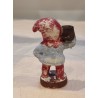 Antique plaster elf with a candleholder, h: 10 cm.