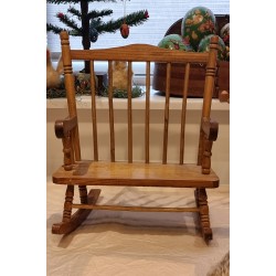 Old  " teddy chair " in wood, size: 38 x 28 x 25 cm.