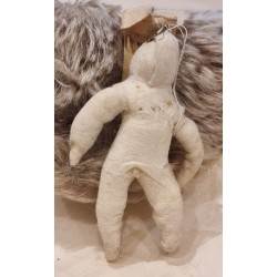 Antique cotton ornament, Santa, h: 10,5 cm.