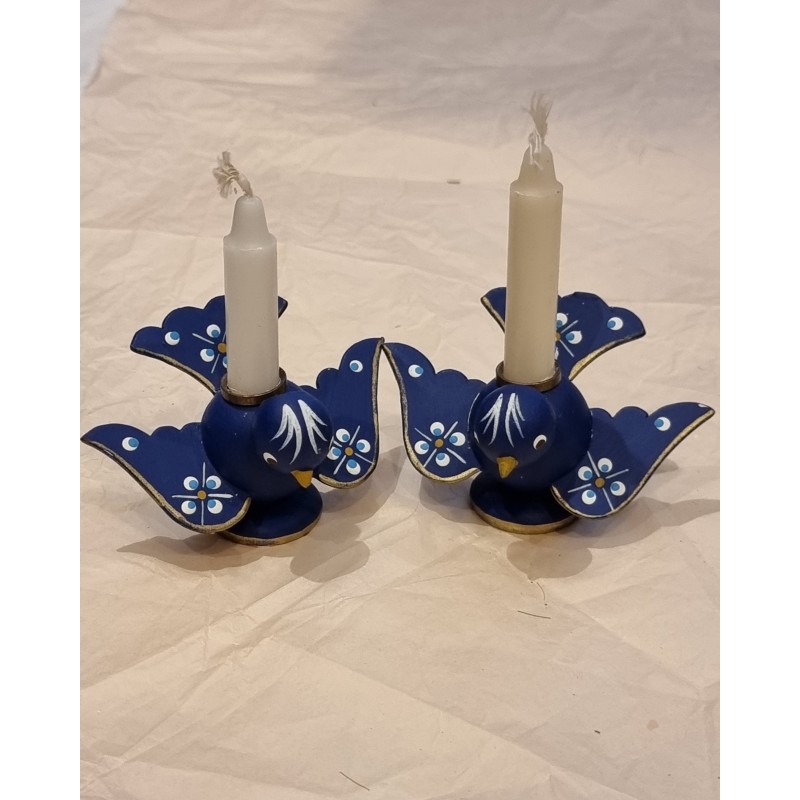 Old Bogense candleholders, birds, size: 4,5 x 7,5 cm (2x)