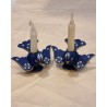 Gamle Bogense stager, fugle med lysholdere, mål: 4,5 x 7,5 cm. (2stk)