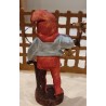 Antique plaster elf with a stick, h: 13 cm.
