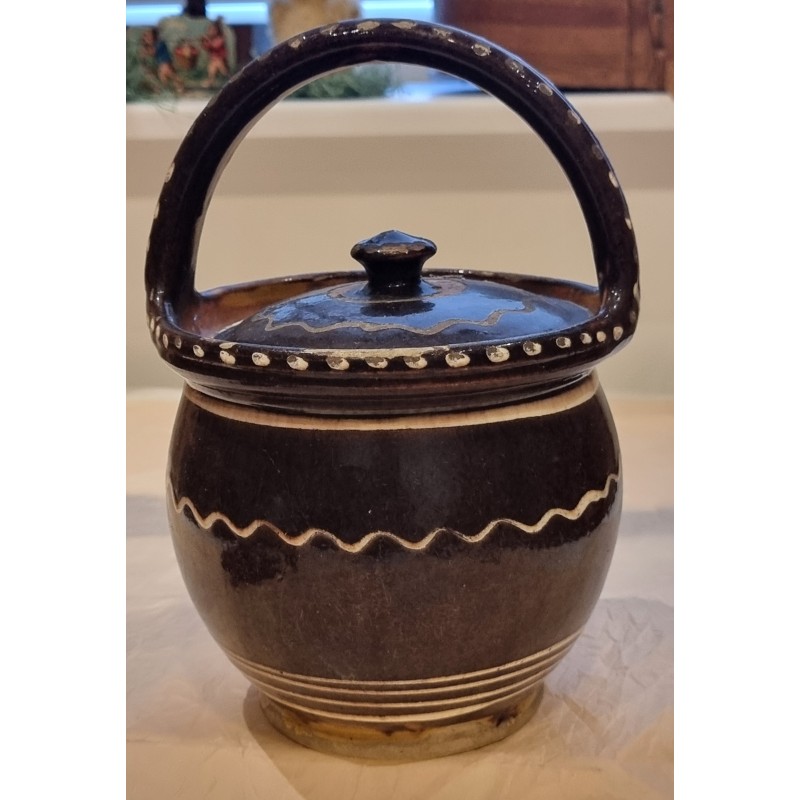 Antique pottery, maternity potty, h: 25 cm.