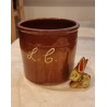 Old pottery, pickle jar with initials, size: 15 x 16 cm.