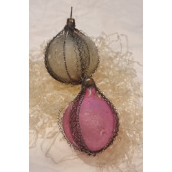 Antique glass ornament, gelatine and wire, h: 5 cm.