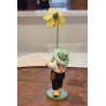 Stor gammel Wendt und Kühn figur, dreng med påskelilje, h: 8,5 cm /15 cm.