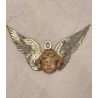 Angel hanger with antique Dresden wings/stone dust, size: 6,5 x 9,5 cm.