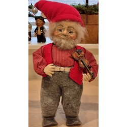 Tall old Santa with papier-mache head, h: 45 cm.