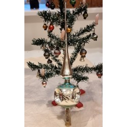 Old glass ornament, tree top with 3 refl., h: 31 cm.