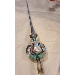 Old glass ornament, tree top with 3 refl., h: 31 cm.