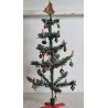 Antique paper tree with orig. glass ornaments and candleholders, h: 48 cm.