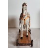 Antique horse on wheel, size: h 31 cm(horse), plate 31x9,5 cm.