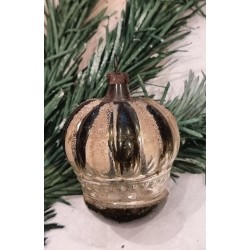 Antique glass ornament, crown with Mica, h: 6 cm.