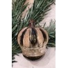 Antique glass ornament, crown with Mica, h: 6 cm.