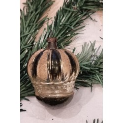 Antique glass ornament, crown with Mica, h: 6 cm.