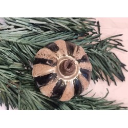 Antique glass ornament, crown with Mica, h: 6 cm.