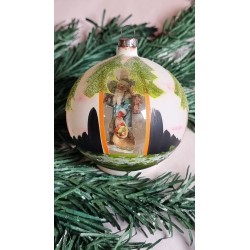 Antique diorama ornament with Santa, h: 6,5 cm.