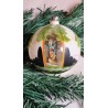 Antique diorama ornament with Santa, h: 6,5 cm.