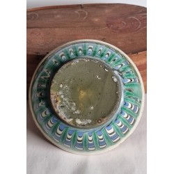 Gammelt lertøj, skål med kohorn teknik, h: 11 cm Ø: 20 cm.