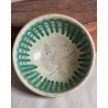 Old pottery, bowl with cowhorn pattern, h: 11 cm Ø: 20 cm.