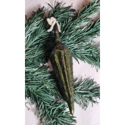 Antikt glaspynt, paraply med metal tråd, l: 18 cm.