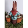 Antikt påskepynt, hare i papmachè med 2 kurve, h: 24 cm.