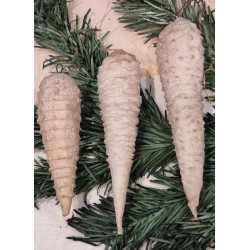 Antique cotton ornament, icicles, h: 8,5 - 11 - 12 cm.