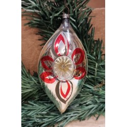 Old glass ornament, tall reflector/flower, h: 10 cm.