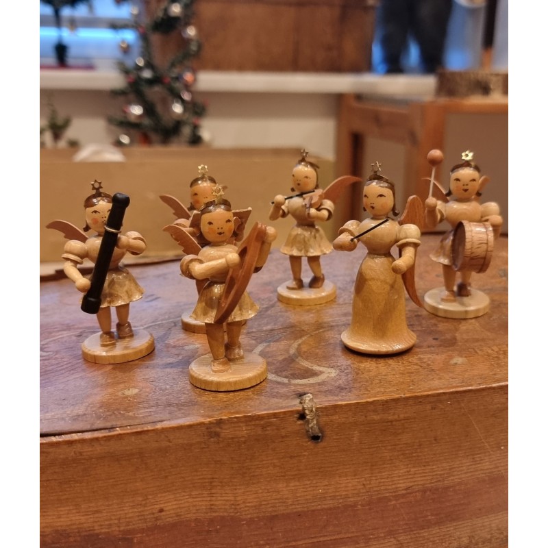 Antikt Wendt und Kühn orkester, 6 "stjerne" musikere, h: 6,5 cm (figur)