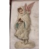Stort Antikt glansbillede/pap fra 1880, vinter engel, h: 27 cm.