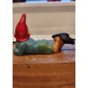 Gammel Heissner nisse, liggende, mål: 11 x 17 cm.