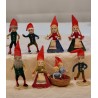 Samling gamle piberenser nisser, h: 8 cm (den højeste). (9stk)