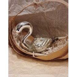 Antikt glaspynt, "svane", l: 13 cm.