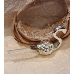 Antique glass ornament, "swan", l: 13 cm.