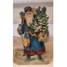 Antikt glansbillede fra 1880, julemand, h: 22 cm.